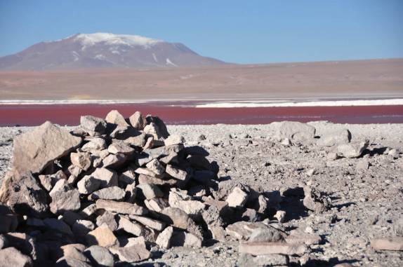 Paisagem da Laguna Colorada, no sudoeste da Bolívia